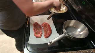 Steak with Roasted Shallots and Port Wine Sauce