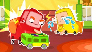 Baby cars learn how to share toys. Funny cartoons for kids. The Wheelzy Family cartoon for kids.