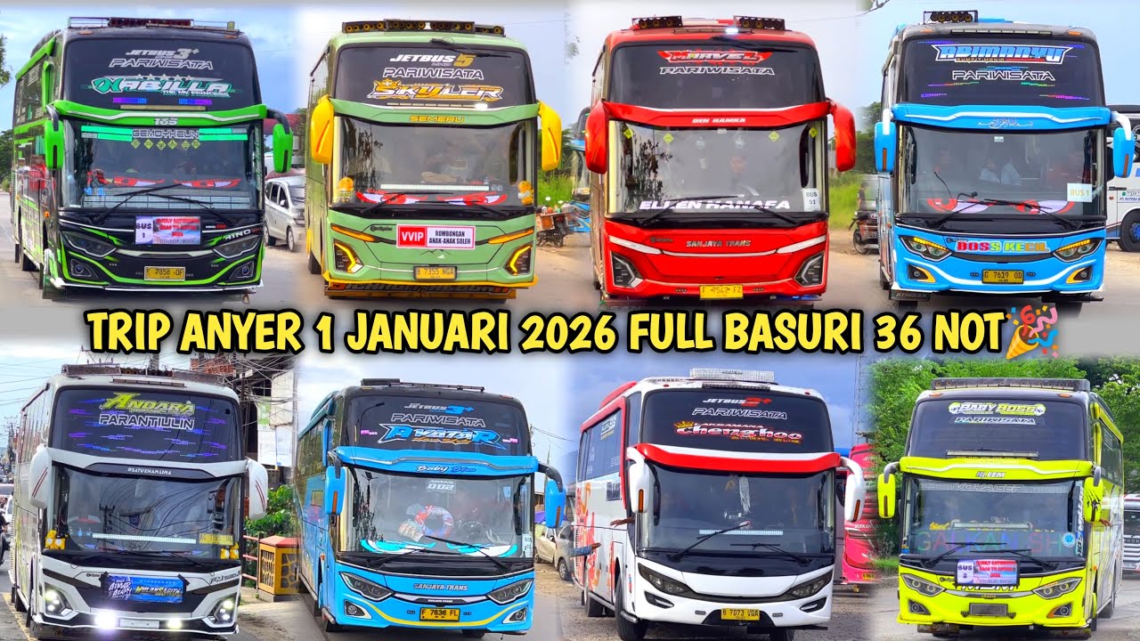RAME FULL BUS TELOLET BASURI🥳 Hunting Bus Trip Anyer  Di Pusat Oleh Oleh CM7👏