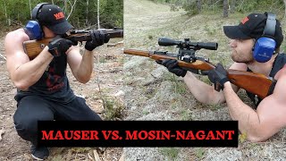 German Mauser vs Mosin-Nagant (BOLT ACTION RIFLES!)