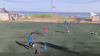 U10 Warm up Passing receiving coordination and agility drill #soccer #futbol #practice #sepakbola 