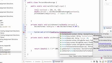 Tutorial:  Java Chapter 7 Demo - PercentAboveAverage
