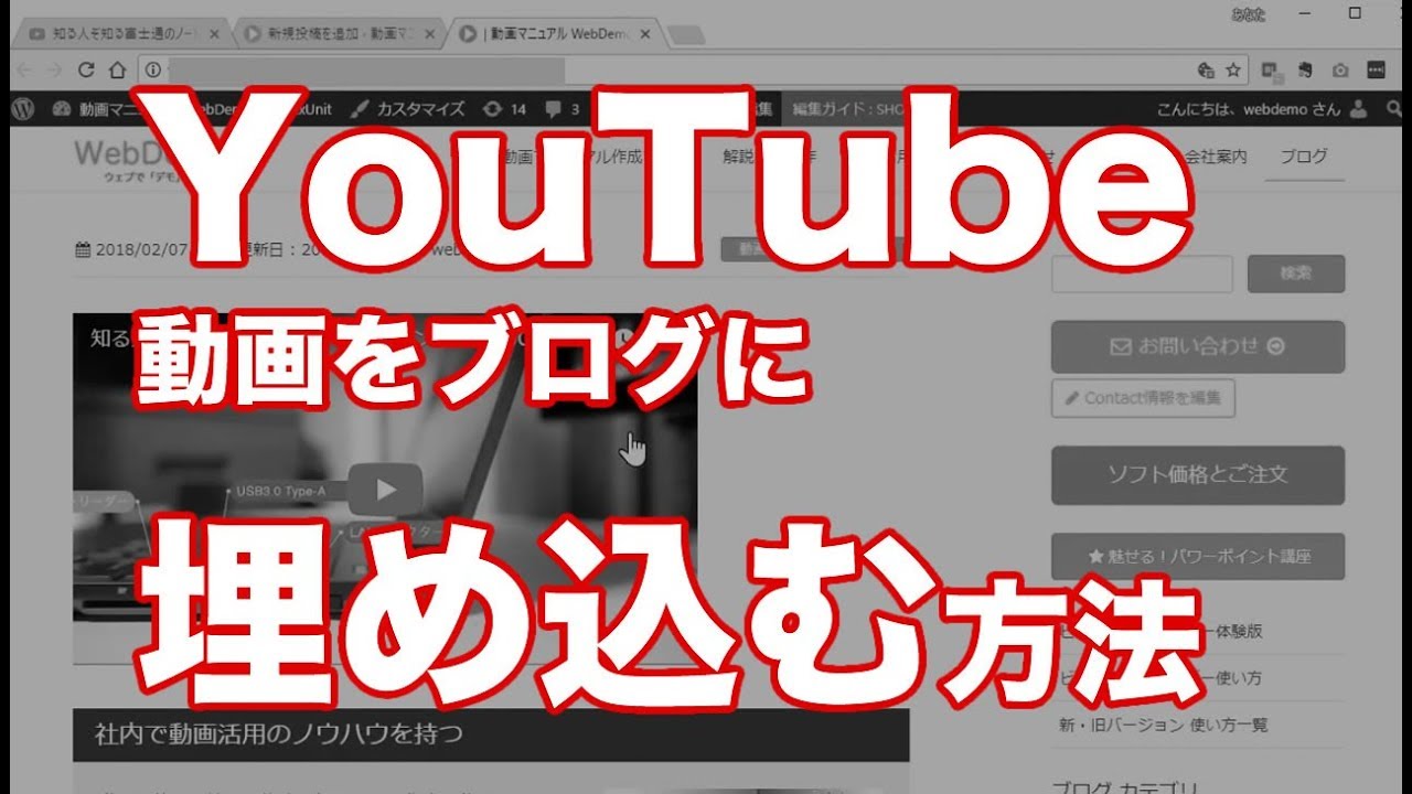 ブログ に 動画 を 埋め込む