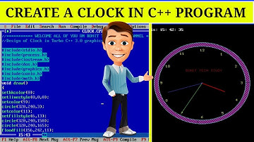 DESIGN OF CLOCK IN C++ LANGUAGE | C GRAPHICS PROGRAM | Rohit Tech Study | C LANGUAGE | C project