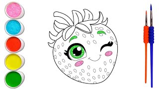 Learn FRUITS , Painting and Colouring for Kids \& Toddlers #blueberry#mango#grape #orange#strawberry 