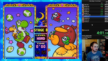 Tetris Attack V-Hard PB (7:15, splits show 7:16)