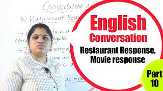 english conversation restaurant response movie response conversation in english part 10