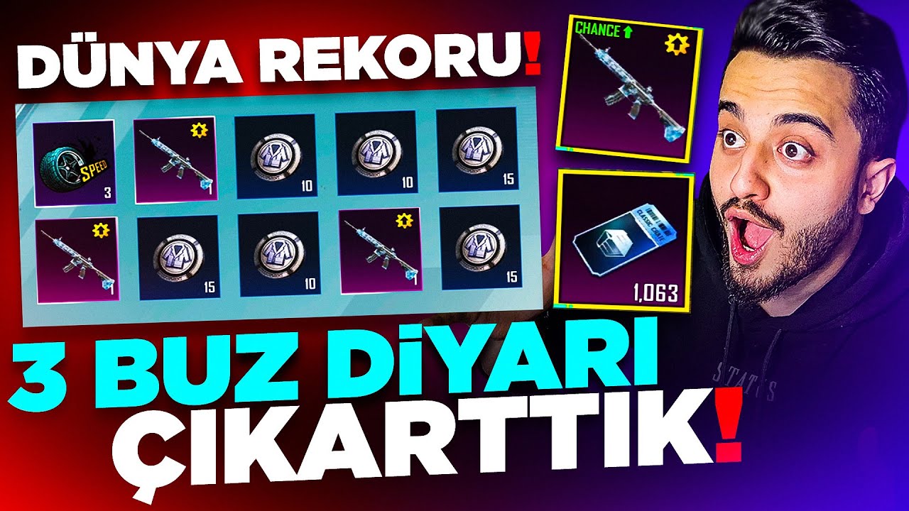 3 TANE BUZ DİYARI ÇIKARTTIK! DÜNYA REKORU KIRDIK! ÇILDIRDIM! PUBG Mobile