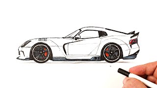 Как нарисовать спортивный автомобиль Dodge Viper