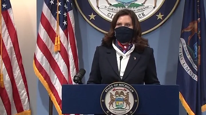 Michigan Gov. Gretchen Whitmer holds a COVID-19 briefing on Jan. 25, 2021