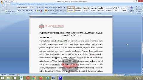 FAKE REVIEW DETECTION USING MACHINE LEARNING –NAÏVE BAYES ALGORITHM PYTZPROJECT 2020