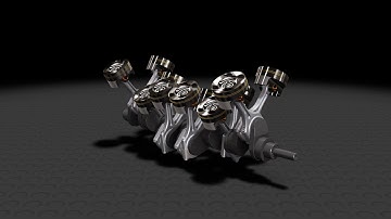 V12 Crankshaft Animation in Autodesk Inventor and Showcase 2016