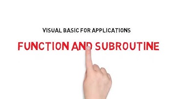 Visual Basic for Application : Function and Subroutine - Part 2