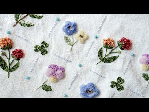 SUB <strong>CC</strong>] 따뜻함이 가득핀 꽃 자수 달력 1편, 프랑스 자수 Cozy&amp;amp;Fluffy Flowers on the 2022 Calendar <strong>Ep</strong>.1 Hand Embroidery