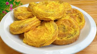 Glutinous rice Egg pan cake in 8 mins Golden and crispy, It tastes soft, waxy and chewy. fragrant