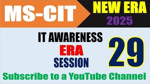 MS-CIT ERA SESSION 29 | New ERA SESSION 29| MS-CIT ERA 2025