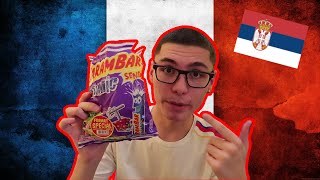 SERBE GOÛTE DES SNACKS ET SUCRERIES POUR LA PREMIÈRE FOIS! (English subtitles)