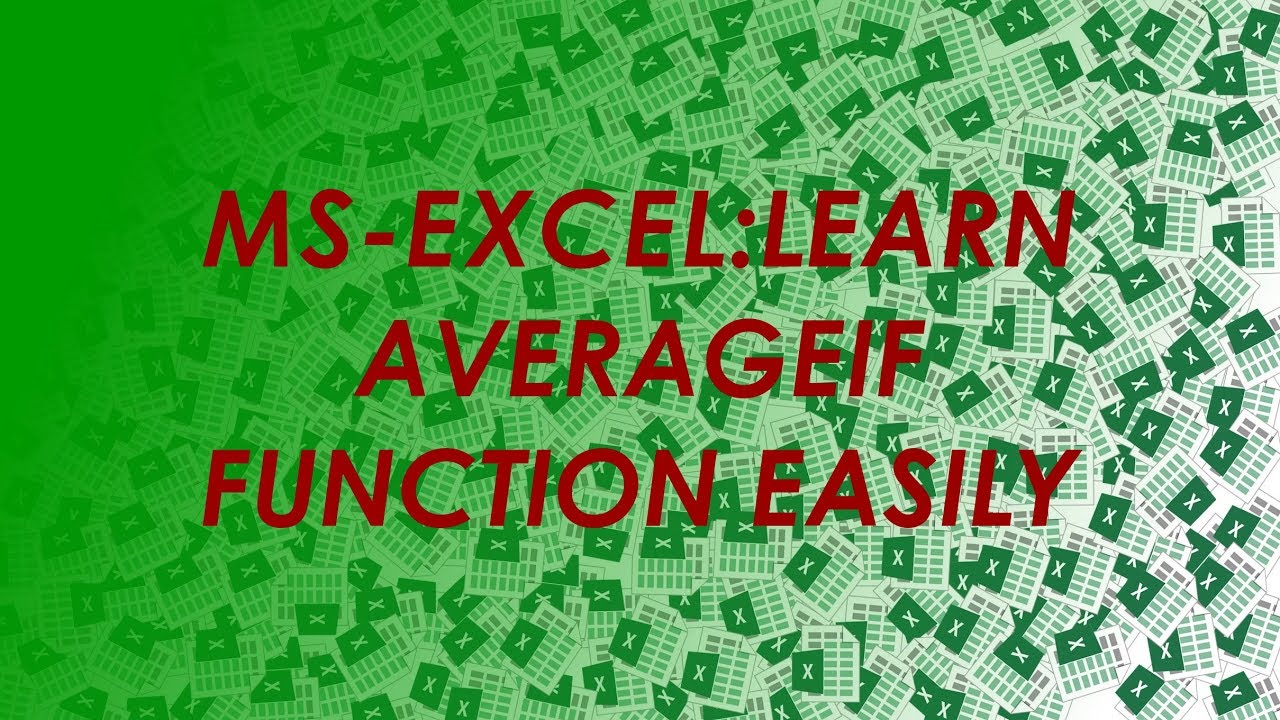 How to use excel averageif function simplified youtube
