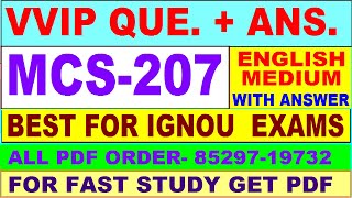 MCS 207 important questions with answer| mcs 207 Previous Year Question Paper