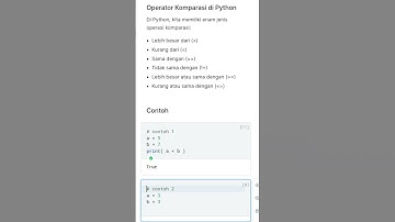 Belajar Ekspres Python Ep.6: Operasi Komparasi di Python. #shorts #python