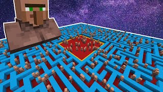 278 Villagers Try to Finish This MAZE in Minecraft