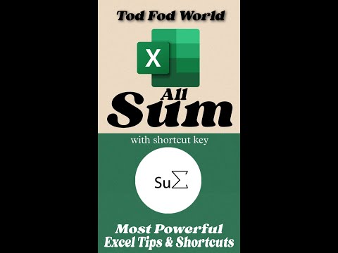 How to do SUM All || Excel Tips & Tricks || @todfodeducation