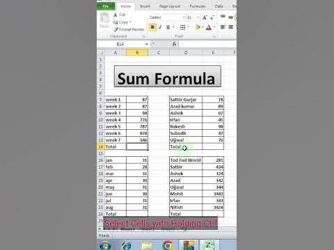 How to do SUM All || Excel Tips & Tricks || @todfodeducation - YouTube