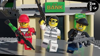 Wrong Bank Robbery Lego Crazy Bank Heist SWAT Icecream Bandits BOMB Police Academy Junkyard Chase
