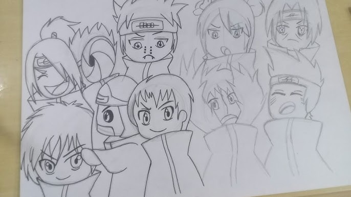 COMO DESENHAR o JUZO BIWA da #AKATSUKI em ESTILO CHIBI passo a passo 