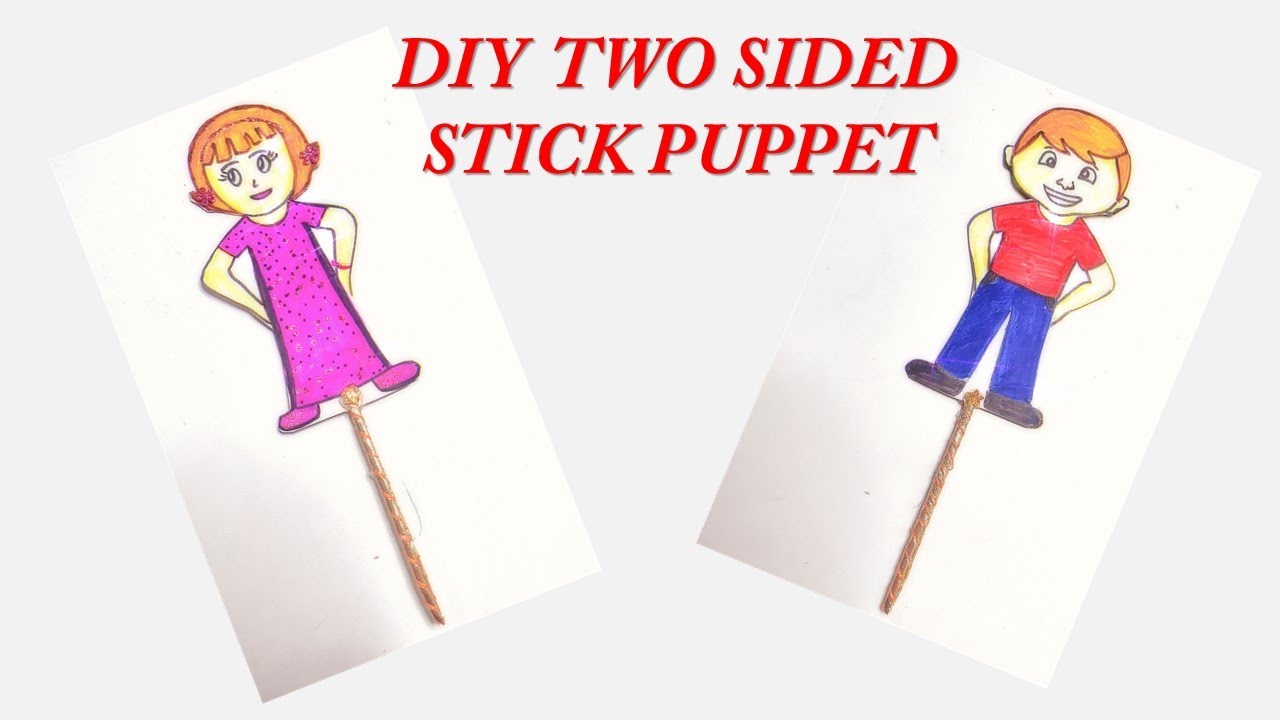 | art art|crafts for kids || stick puppet ||paper craft for kids - YouTube