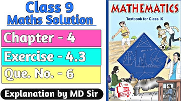 Ncert Class 9 Maths | Exercise 4.3 Q. 6 | Chapter 4 Linear Equations in Two Variables | Md Sir