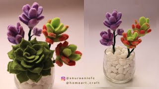 Easy Way to Make Cute Felt Succulents  Felt Flowers #DIY (Jelly Bean Succulents)