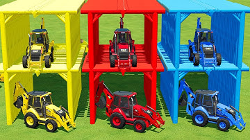 WOOD GARAGE PARKING & JCB OF COLORS IN FS22 | FARMING SIMULATOR 22 |