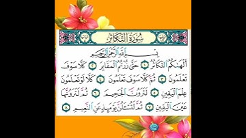 قران كريم سورة التكاثر تلاوة القارئ هزاع البلوشي