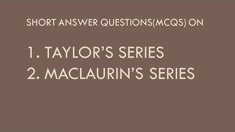MCQ Taylor