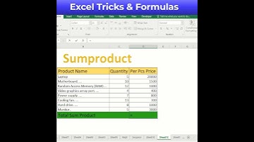 MS-EXCEL_ Sumproduct Function #shorts