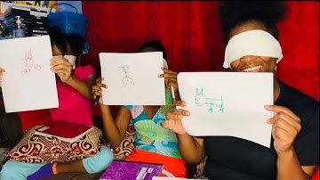 Blindfolded Drawing Challenge 😆🙈 | Unique Moya