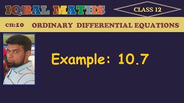 TN Class 12 Maths New Syllabus Example 10.7 Chapter-10 Ordinary Differential Equations