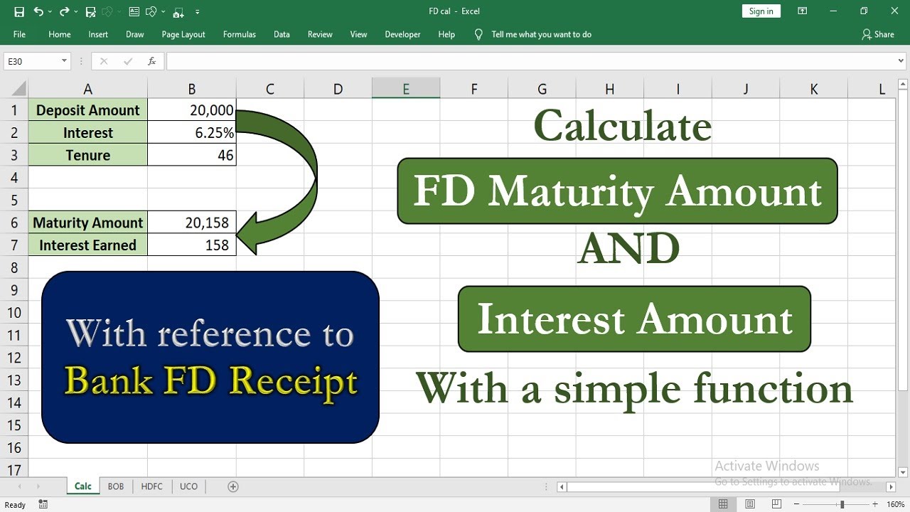 How To Calculate Fixed Deposit Maturity Amount And Interest Amount In 