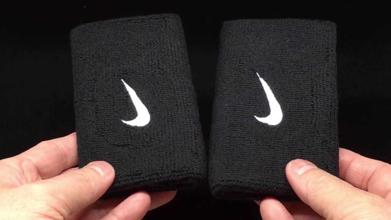 Nike Swoosh Double Wristband Black/White - YouTube