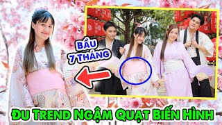 Hậu Trường Mẹ Bầu Đu Trend TikTok Múa Quạt Biến Hình | Linh Barbie Vê Vê