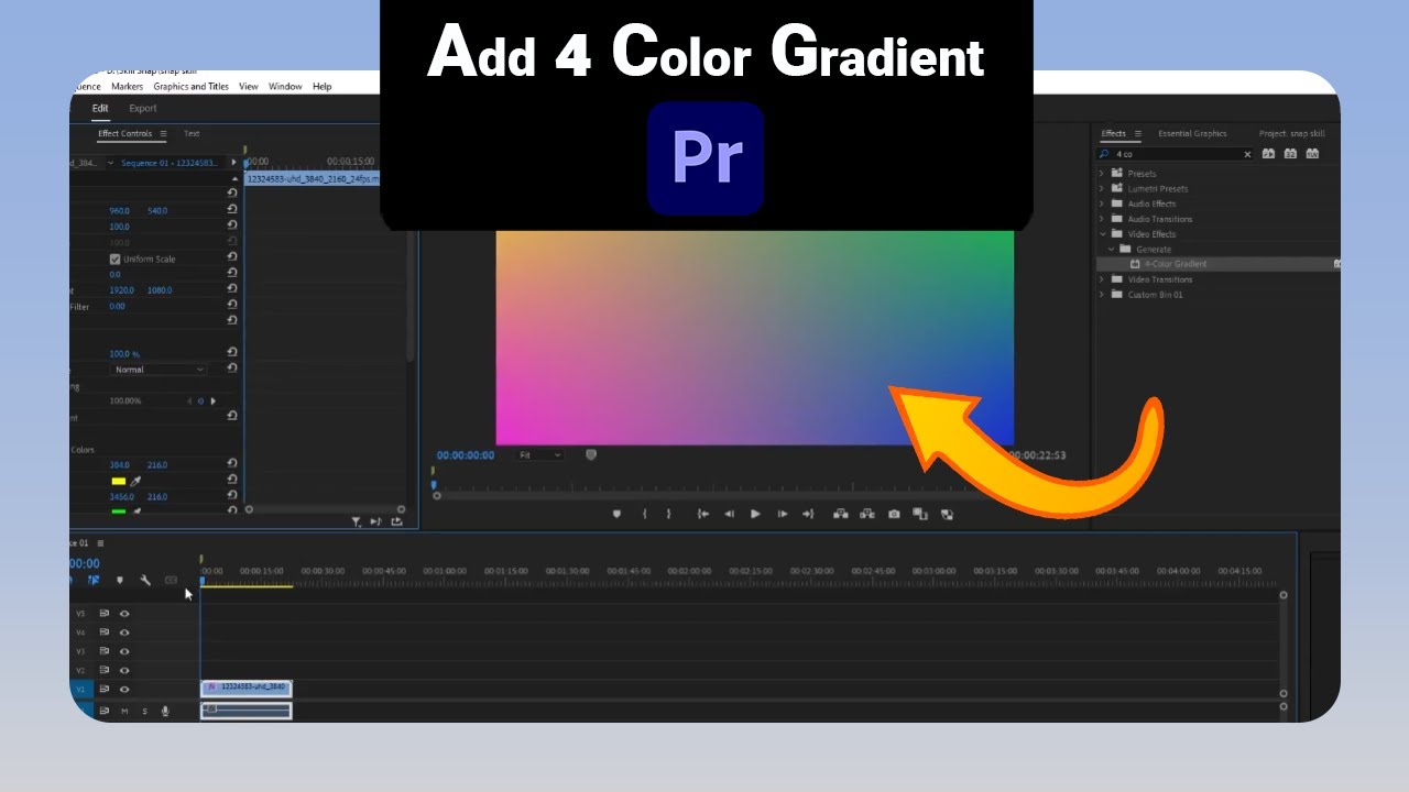 How to Add 4 Color Gradient on Premiere Pro [NEW] - YouTube