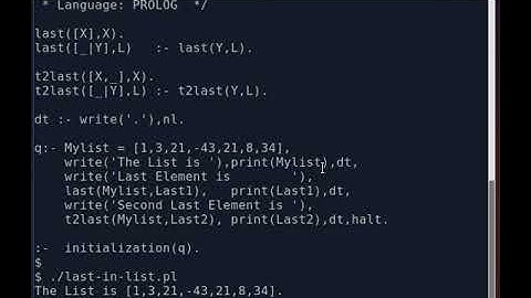 Prolog Program - Get Last and Second Last in a List.