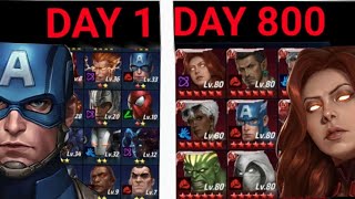 Day 1 vs Day 850 Marvel Future Fight Account Progression