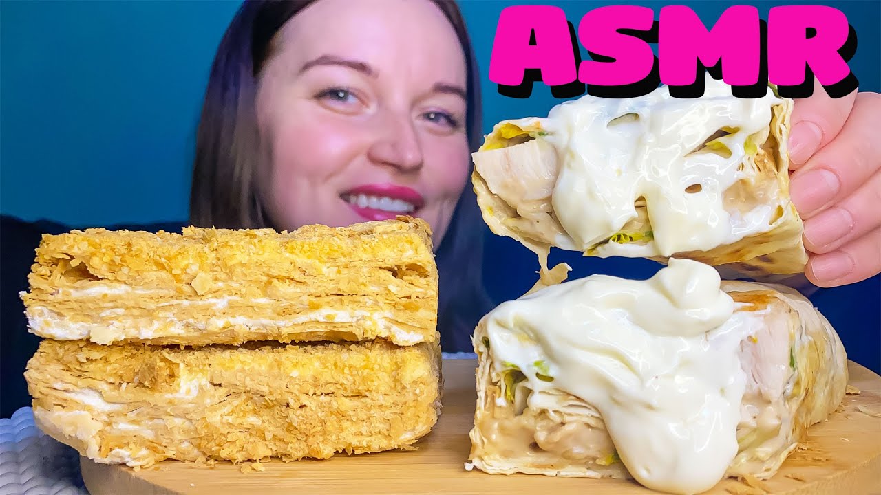 ASMR Eating Cake And Shawarma Roll (NO TALKING) EATING SOUNDS |ASMR ...