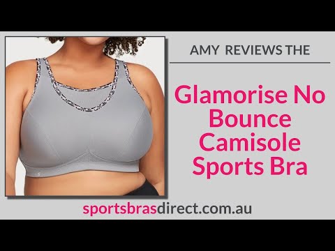 Glamorise Women's Sports Bra No Bounce Camisole Wire Free Gray Pink Camo SZ  36 G