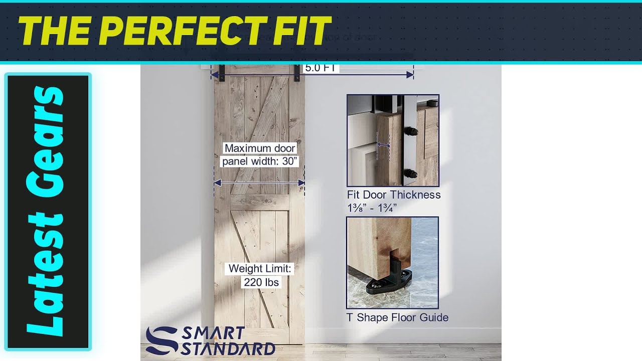 SMARTSTANDARD Barn Door Hardware: Silently Amazing Sliding Door Kit!