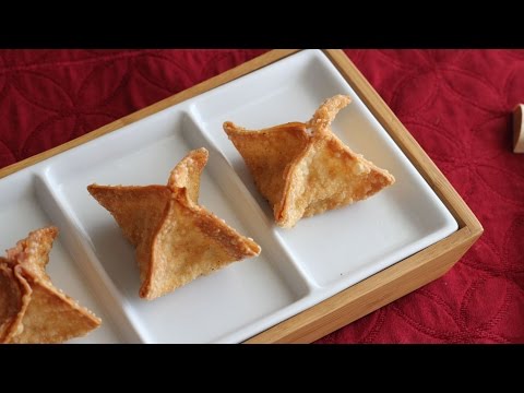 Crab Puff Cream Cheese Rangoon (Hoanh Thanh Chien Nhan Pho Mai) 蟹角 Recipe