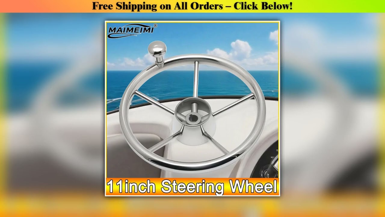 AD 11inch Steering Wheel Boat Accessories Marine 11" Perfect Stainless Steel Boat Steering Wheel