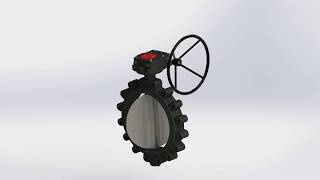 GO Series Gear Operator Turning a 16 inch Butterfly Valve